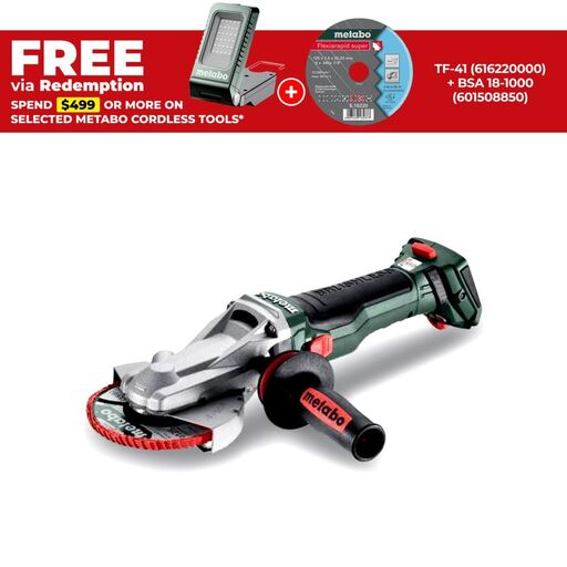 Metabo WVBF 18 LTX BL 15-125 Quick (601308840) 18V Li-ion Cordless 125mm (5") Flat-Head Angle Grinder - Skin Only