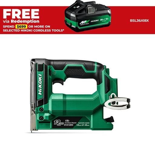 HiKOKI N1812DA(W4Z) 18V Li-ion Cordless 13mm Fine Wire Stapler - Skin Only