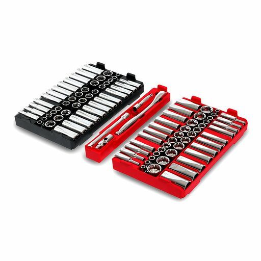 Milwaukee 48229285 98pce 3/8" Drive 6 Point & 12 Point SAE & Metric Ratchet Socket Set in PACKOUT – image 4