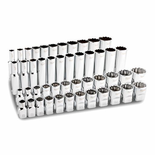 Milwaukee 48229285 98pce 3/8" Drive 6 Point & 12 Point SAE & Metric Ratchet Socket Set in PACKOUT – image 5