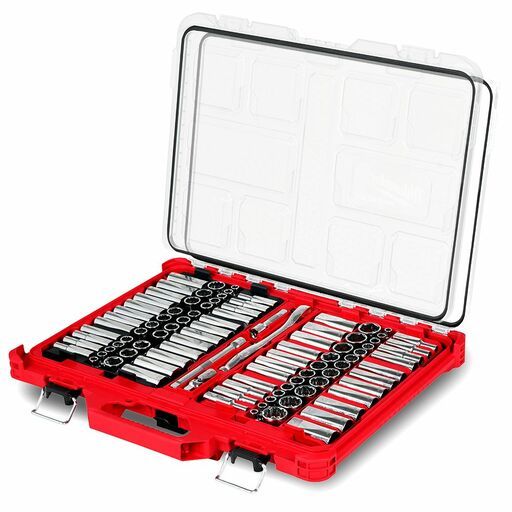 Milwaukee 48229285 98pce 3/8" Drive 6 Point & 12 Point SAE & Metric Ratchet Socket Set in PACKOUT – image 2