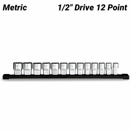 Milwaukee 48229522 13pce 1/2" Drive 12 Point Metric Socket Set – image 2