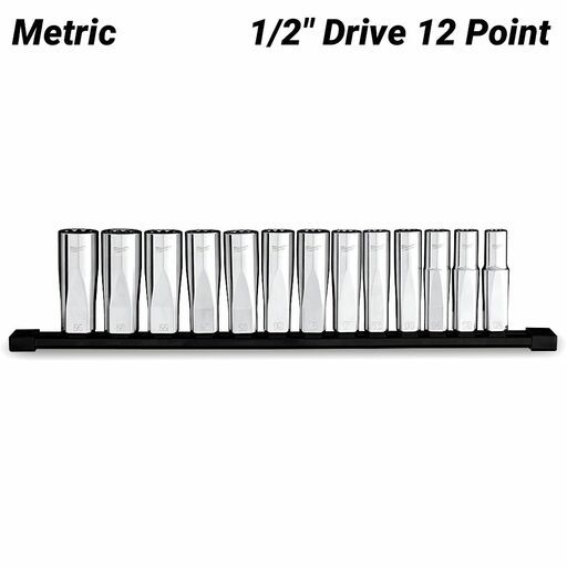 Milwaukee 48229524 13pce 1/2" Drive 12 Point Deep Metric Socket Set – image 2