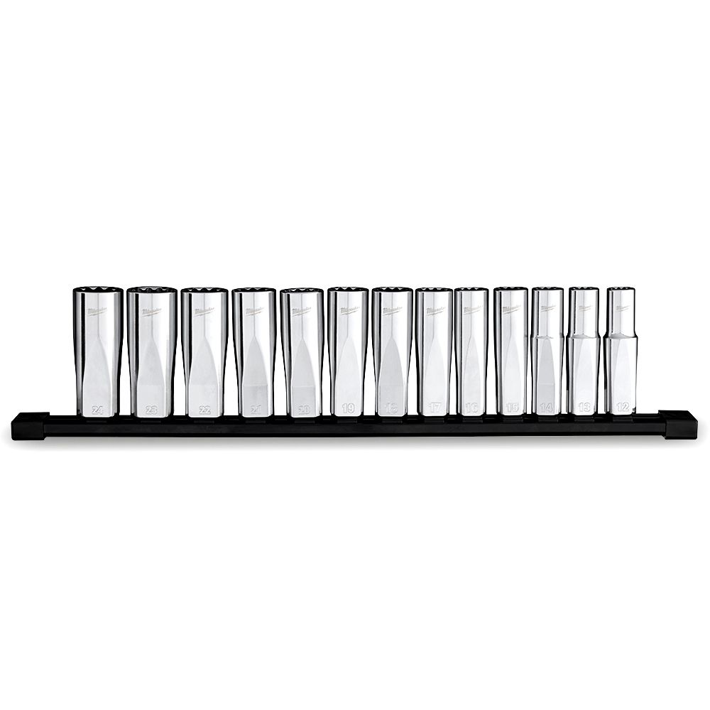 Milwaukee 48229524 13pce 1/2" Drive 12 Point Deep Metric Socket Set – image 4