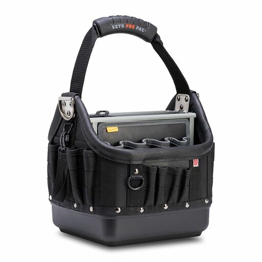 Veto Pro Pac VETOTECHOTMD-BLACK (VPP10743) Medium Tech Open Top Tool Bag - Blackout