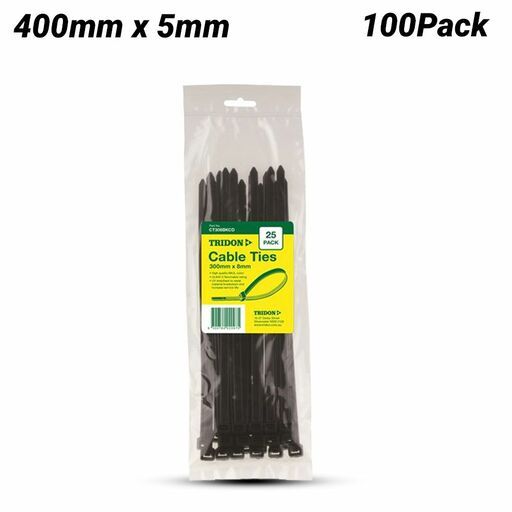 Tridon CT405BKCD-100 400mm x 5mm Cable Tie Black PK100