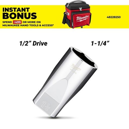 Milwaukee 45342106 1/2" Drive 1-1/4" SAE Deep 6-Point Socket