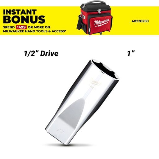 Milwaukee 45342102 1/2" Drive 1" SAE Deep 6 Point Socket