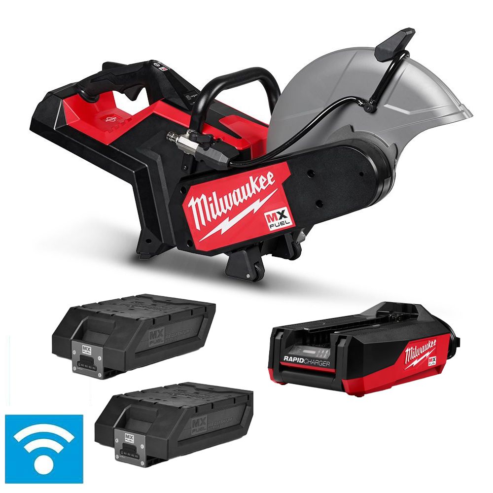 Milwaukee MXFCOS350G2-0 + MXFRC + MXFXC406 + MXFXC406 MX FUEL 6.0Ah Li-ion 355mm (14") ONE KEY Cut-Off Concrete Saw Combo Kit – image 1