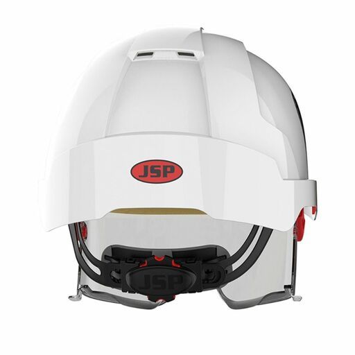 JSP Safety AMB170-005-FAN EVO Vista Lens Vented White/Smoke Helmet - Wheel Ratchet - Clear Lens – image 4