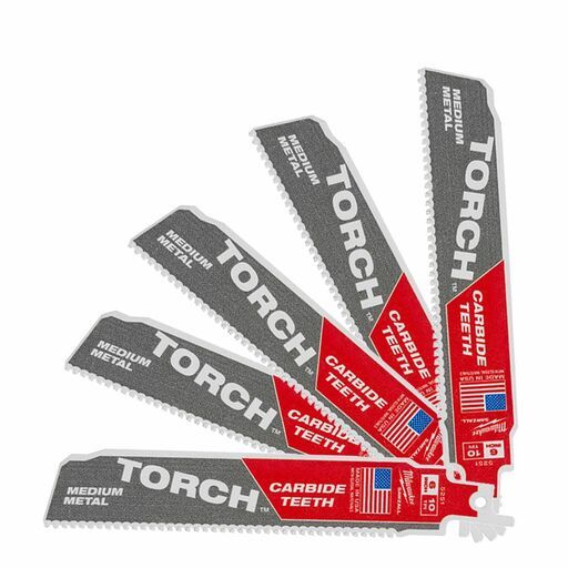 Milwaukee 48475712 (48005712) 5-Pack SAWZALL The Torch Metal Demolition 150mm (6") 10TPI Blade – image 4