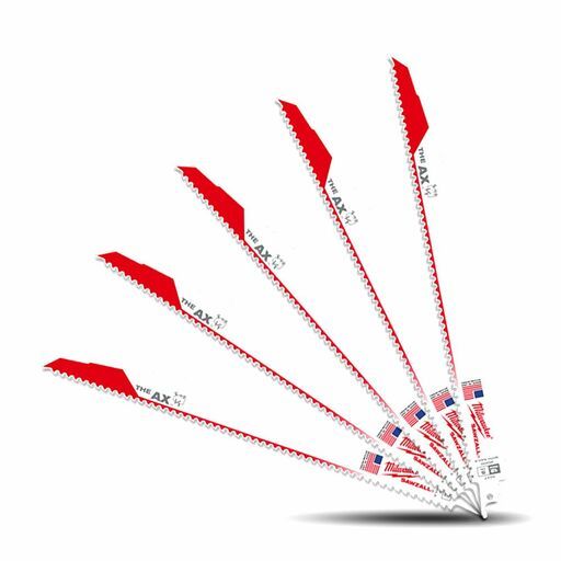 Milwaukee 48475027 (48005027) 5-Pack SAWZALL The AX 300mm (12") 5TPI Blade – image 4