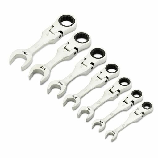 GEARWRENCH 86878 7pce 90-Tooth 12 Point SAE Stubby Flex Ratcheting Combination Wrench Set – image 2