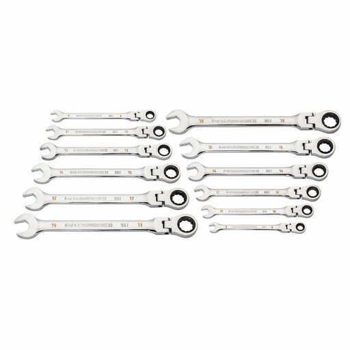 GEARWRENCH 86727 12pce 90-Tooth 12 Point Flex Head Ratcheting Combination Metric Wrench Set – image 4