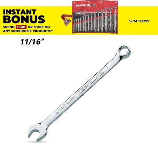 Sidchrome SCMT22422 11/16" Imperial Ring & Open End Spanner