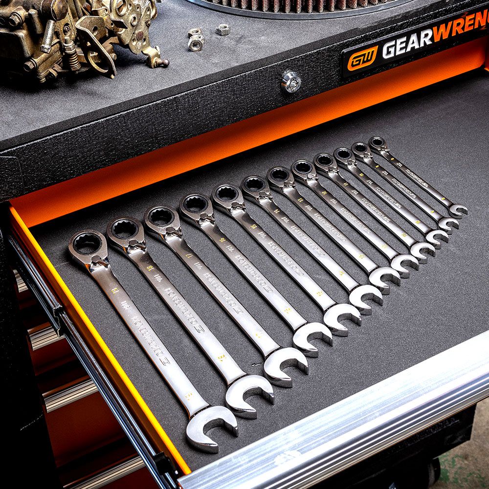 GEARWRENCH 86627 12pce 90-Tooth 12 Point Metric Reversible Ratcheting Wrench Set – image 5
