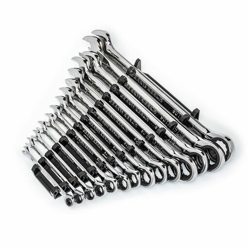 GEARWRENCH 86959 14pce 90-Tooth 12 Point SAE Combination Ratcheting Wrench Set – image 4