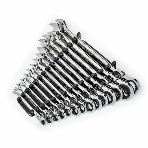 GEARWRENCH 86759 14pce 90-Tooth 12 Point Flex Head Ratcheting Combination SAE Wrench Set – image 4