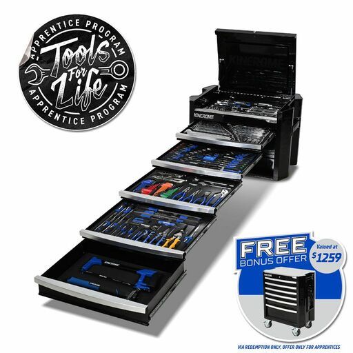 Kincrome P1820B 286 Piece 5 Drawer Black Contour Chest Tool Kit