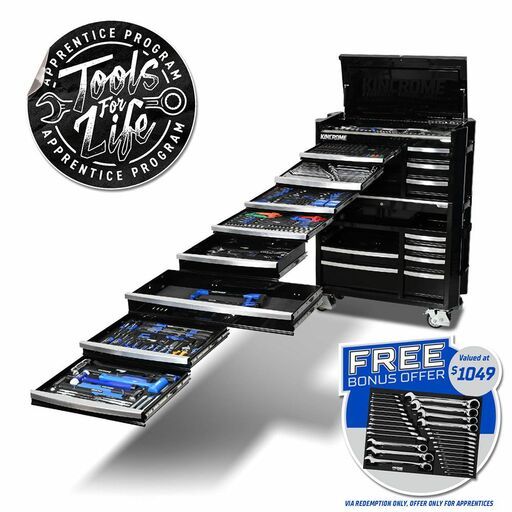 Kincrome P1826B 595pce 17 Drawer Black Contour Workshop Tool Kit