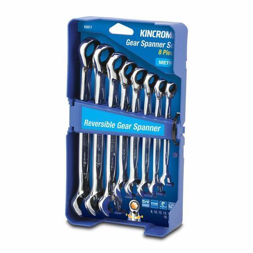 Kincrome K3017 8pce Reversible Gear Spanner Set - Metric
