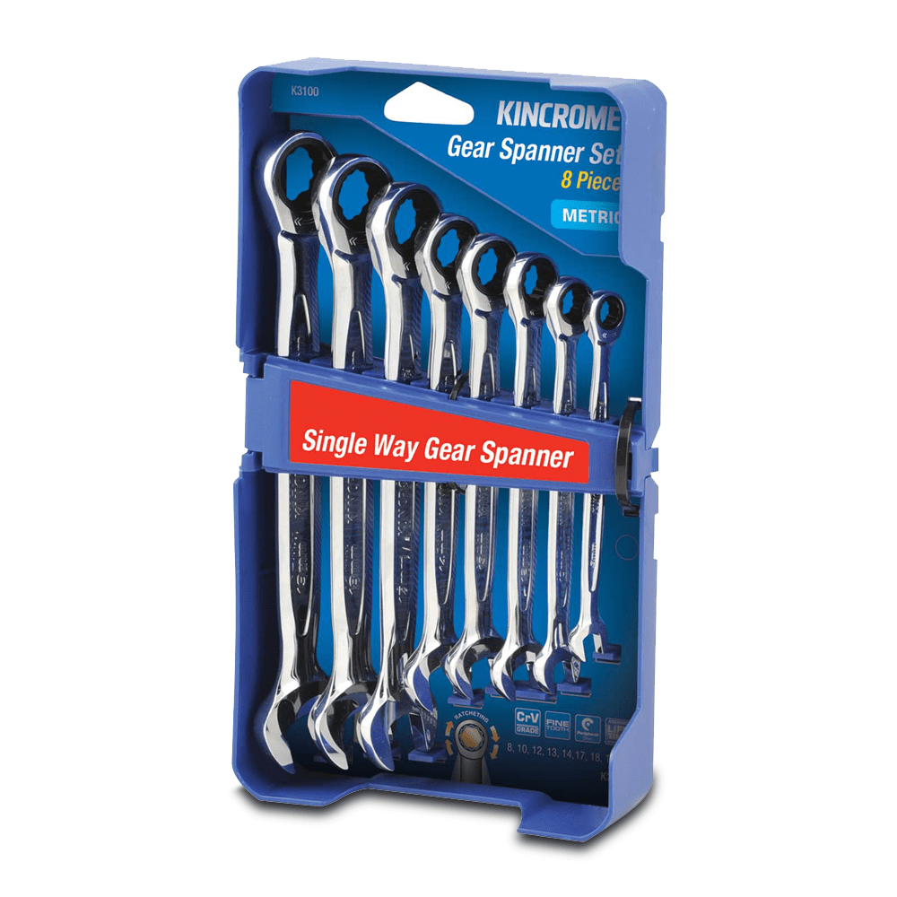Kincrome K3100 8pce Single Way Gear Spanner Set - Metric – image 1