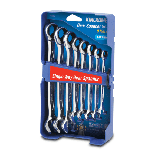 Kincrome K3100 8pce Single Way Gear Spanner Set - Metric