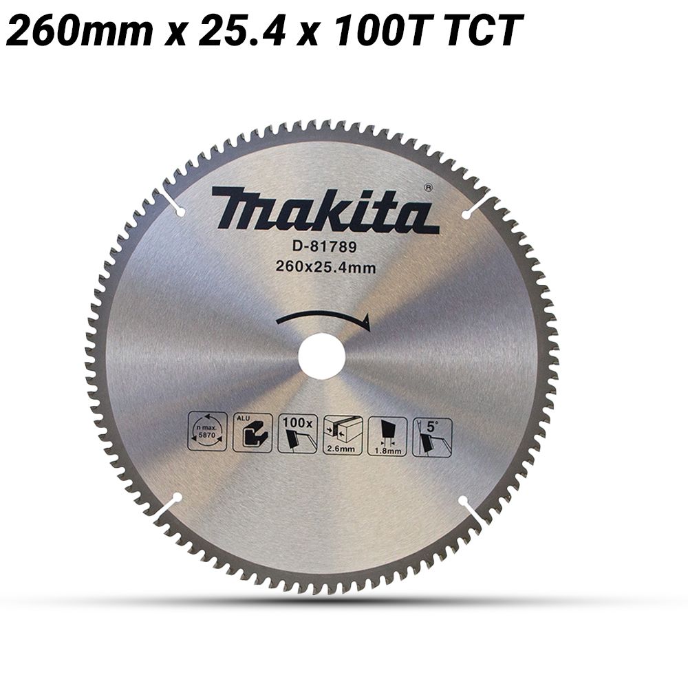 Makita D-81789 260mm x 25.4 x 100T TCT Saw Blade - Aluminium – image 1
