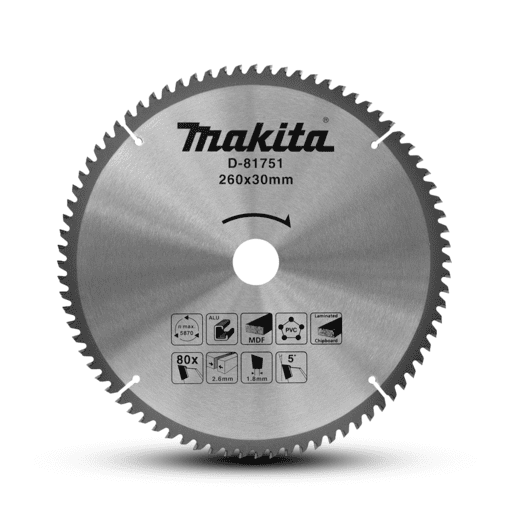Makita D-81751 260mm x 30mm x 80T MULTI CUT TCT Saw Blade – image 2