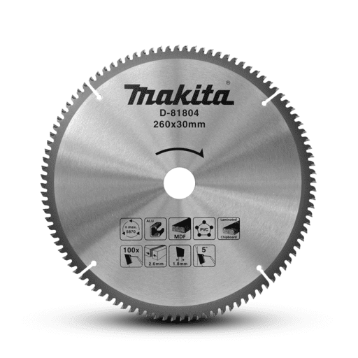 Makita D-81804 260mm x 30mm x 100T MULTI CUT TCT Saw Blade – image 2