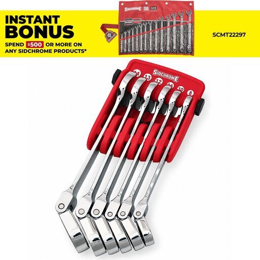 Sidchrome SCMT22293 6pce Geared Flex M Wrench Set
