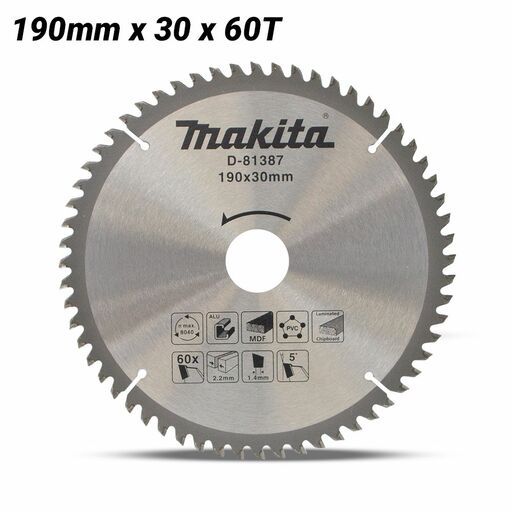 Makita D-81387 190mm x 30mm x 60T MULTI CUT TCT Saw Blade