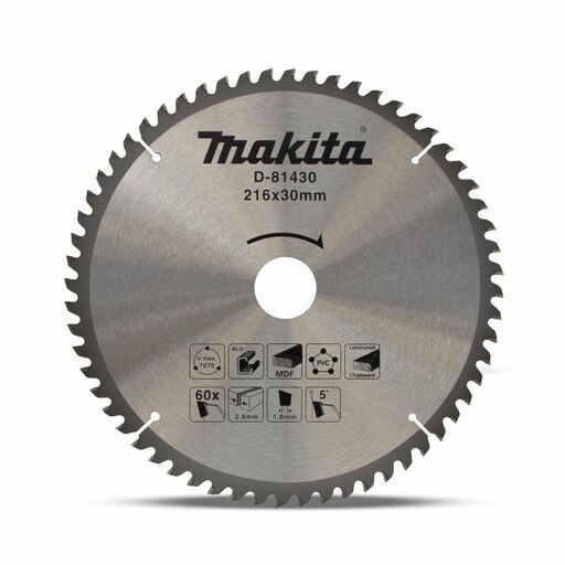 Makita D-81430 216mm x 30mm x 60T MULTI CUT TCT Saw Blade – image 2
