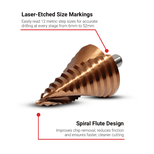 Xtorque XSD652 M35 6-52mm Metric Step Drill Cobalt Spiral – image 4