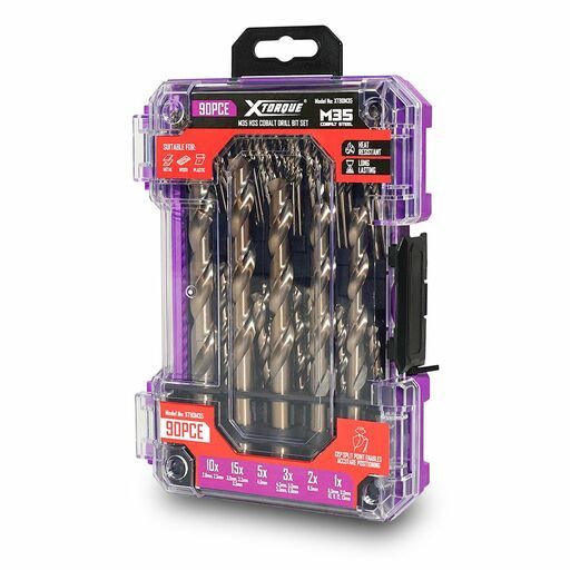 Xtorque XT90M35 90pce M35 HSS Cobalt Drill Bit Set