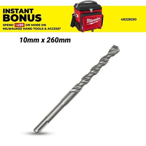 Milwaukee 4932344295 10mm x 260mm SDS Plus M2 2-Cut Drill Bit
