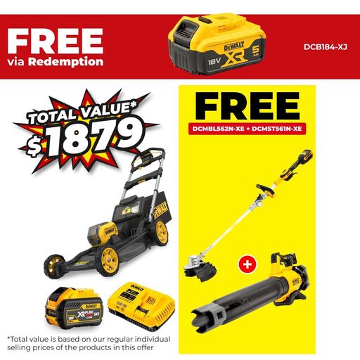 DeWalt DCMWP500X1-XE 54V XR 9.0Ah Li-ion Cordless Brushless 21" Push Mower Combo Kit