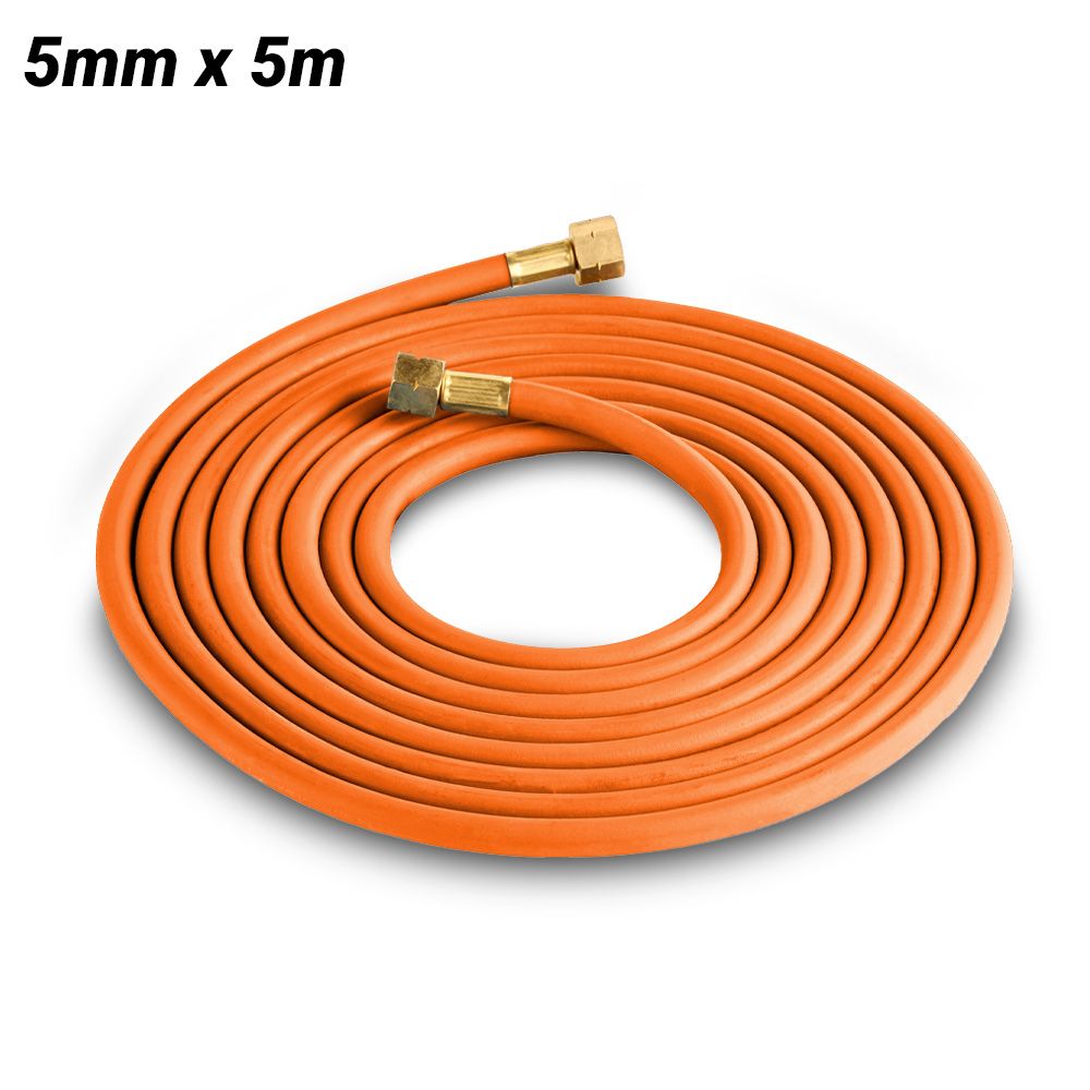 Cigweld 208422 5mm x 5m 5/8"-18 UNF LH BlueJet RBX Fitted Gas Hose LPG – image 1