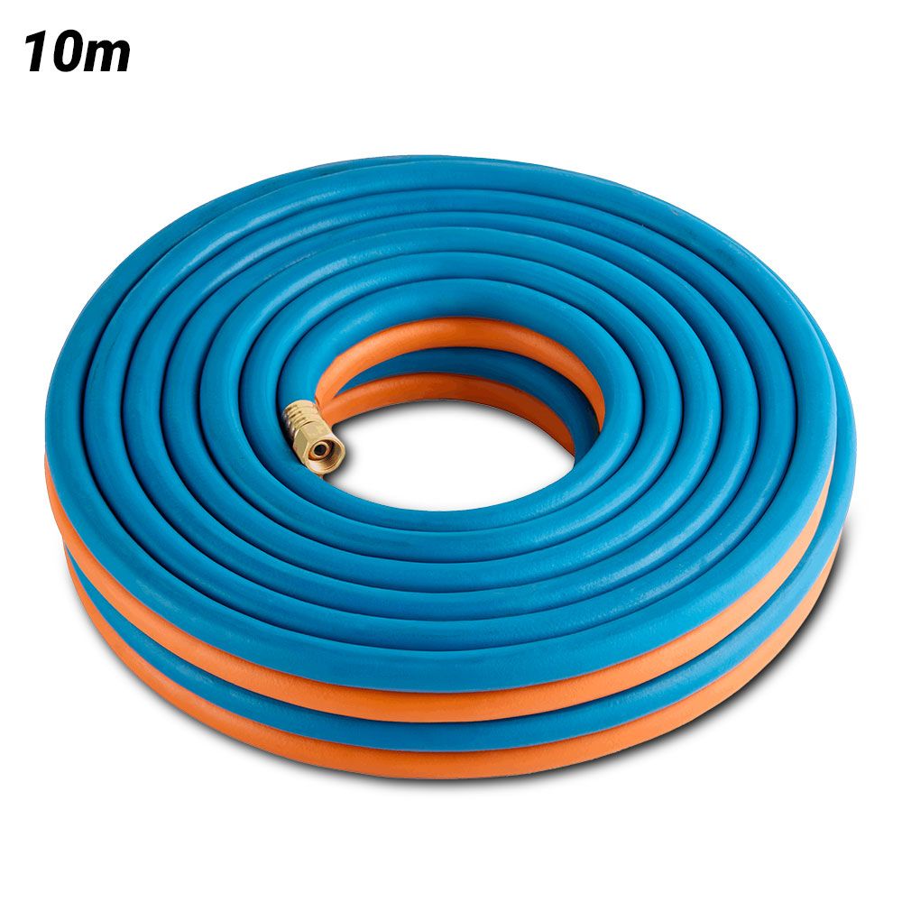 Cigweld 208907 10mm x 10m 5/8"-18 UNF RH + LH Both Ends BlueJet RBX Fitted Gas Hose Oxy/LPG – image 1