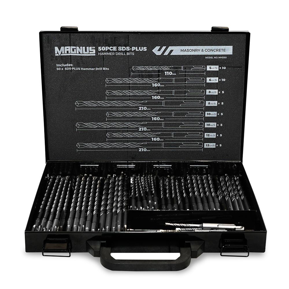 MAGNUS MHD50 50pcs 2 Cutter SDS Plus Hammer Drill Bit Set – image 2
