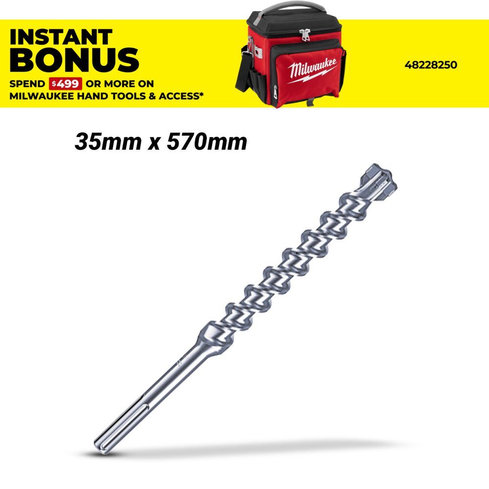 Milwaukee 4932352790 35mm x 570mm SDS Max 4-Cut Drill Bit – image 1