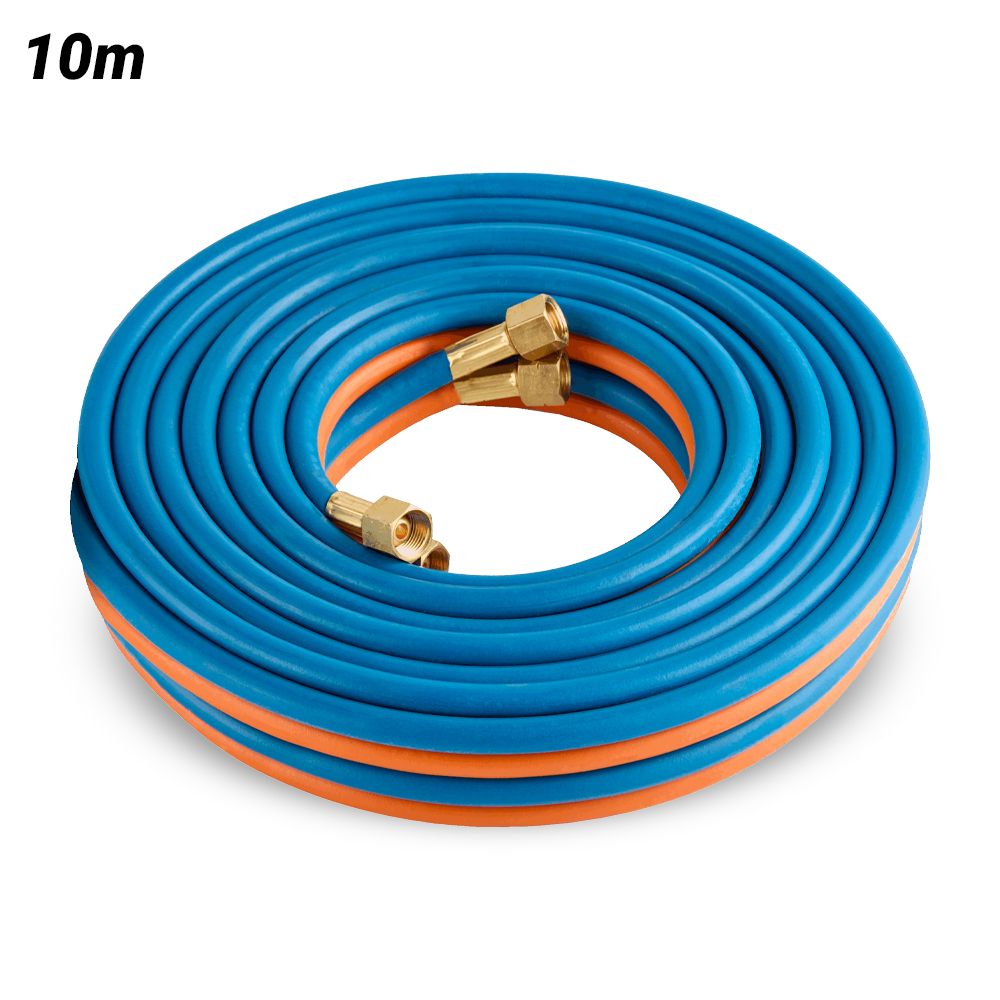 Cigweld 208986 5mm x 10m 5/8"-18 UNF RH + LH Both Ends BlueJet RBX Fitted Gas Hose Oxy/LPG – image 1
