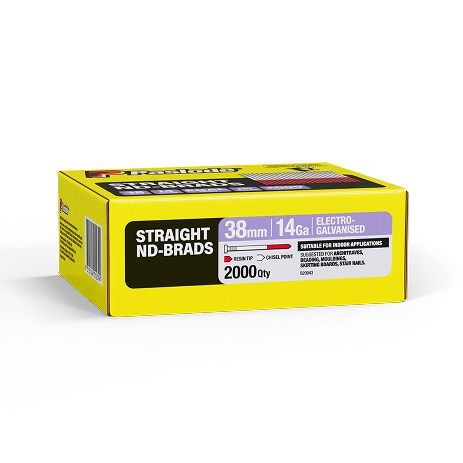 Paslode B20043 2000-Pack 38mm x 2mm Galvanised ND Straight Brad Nails – image 4