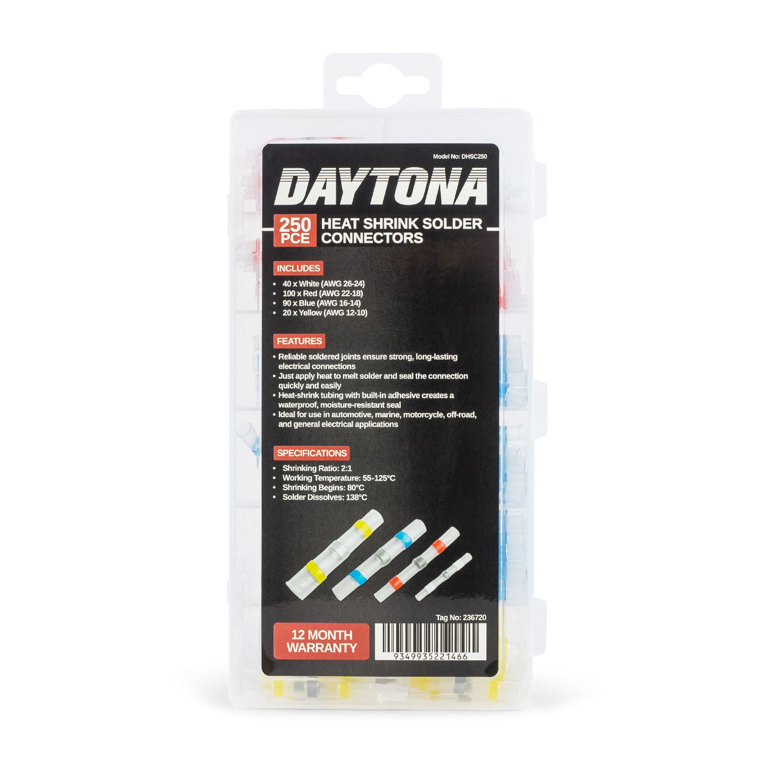 Daytona DHSC250 250pcs Heat Shrink Solder Connectors – image 5