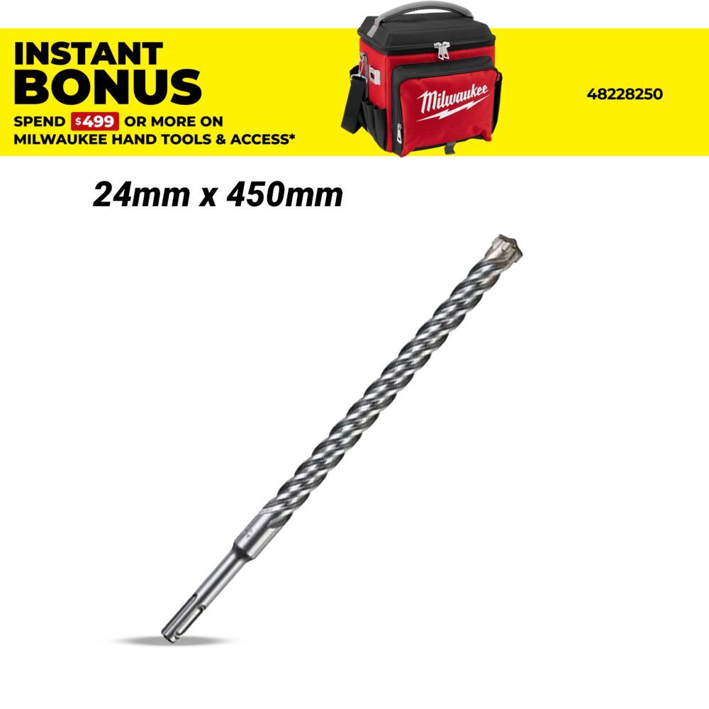 Milwaukee 4932356508 24mm x 450mm SDS Plus MX4 4-Cut Drill Bit – image 1