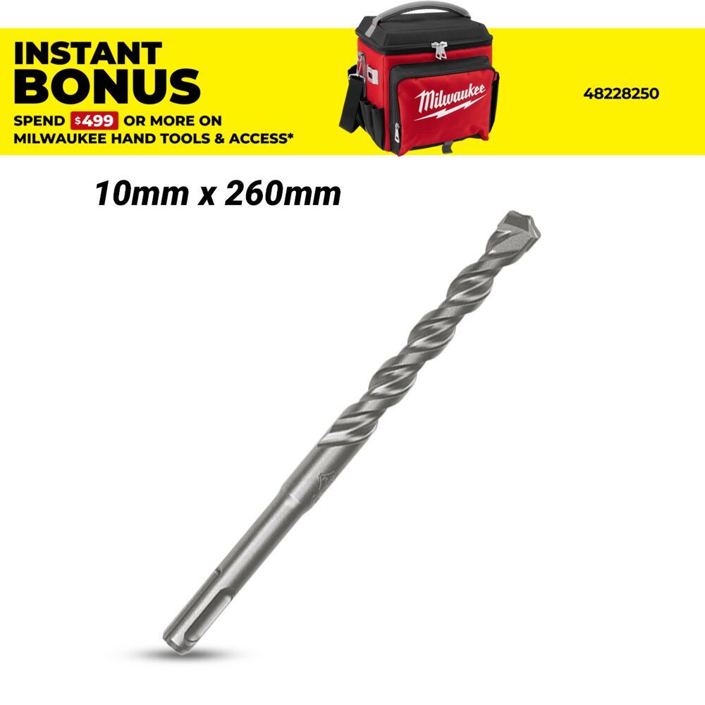 Milwaukee 4932353824 10mm x 260mm M2 2-Cut SDS Plus Drill Bit – image 1