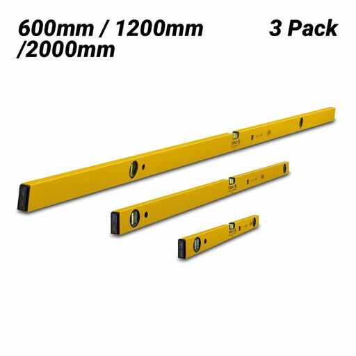 Stabila 18859 (70-2) 3pce 60cm 120cm 200cm Spirit Level Set