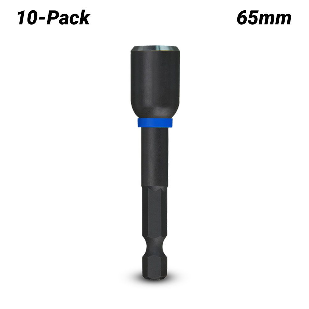 Milwaukee 49664735A 10-Pack SHOCKWAVE™ 3/8" x 65mm (2-1/2") Power Bit Magnetic Nutdriver – image 2