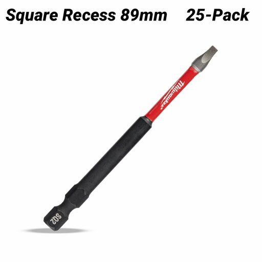 Milwaukee 48324795A 25-Pack SHOCKWAVE™ Square Recess #2 89mm (3-1/2") Power Bit – image 2