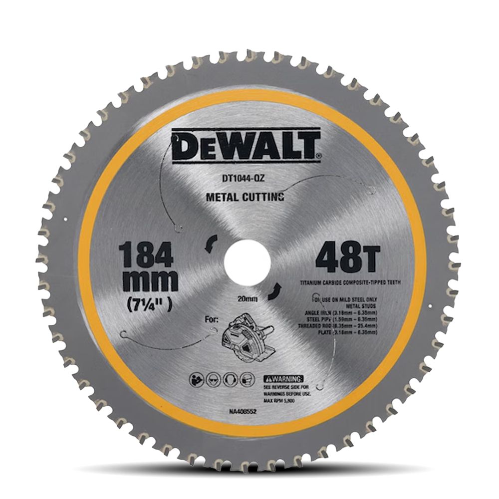 DeWalt DT1044-QZ 184mm 20mm x 48T Mild Steel Metal Cutting Circular Saw Steel Blade to Suit DCS383 – image 7